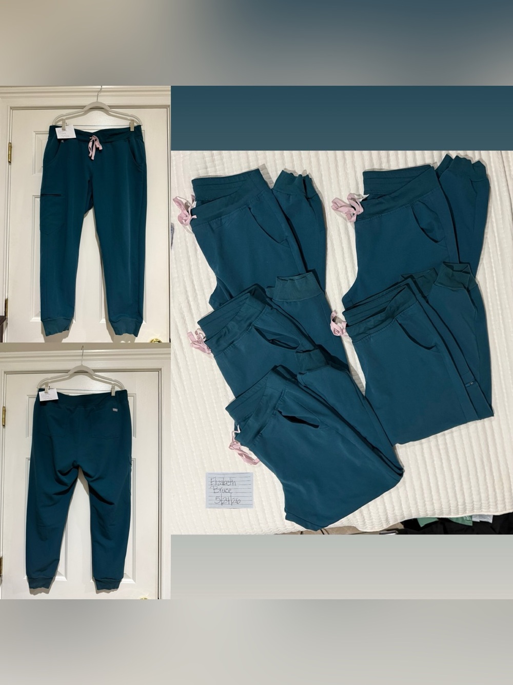 Figs Zomora Petite Jogger Scrub Pants Caribbean Blue